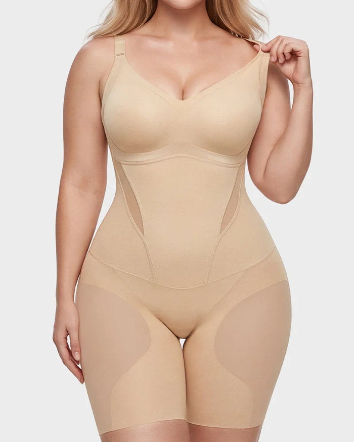 Women's Sculpting Bodysuit Shapewear with Mesh Panels