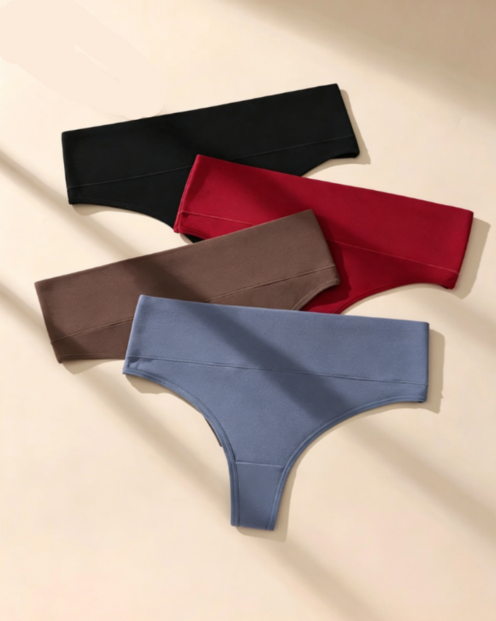Women's High-Waist Seamless Thong 4-Pack No-Show