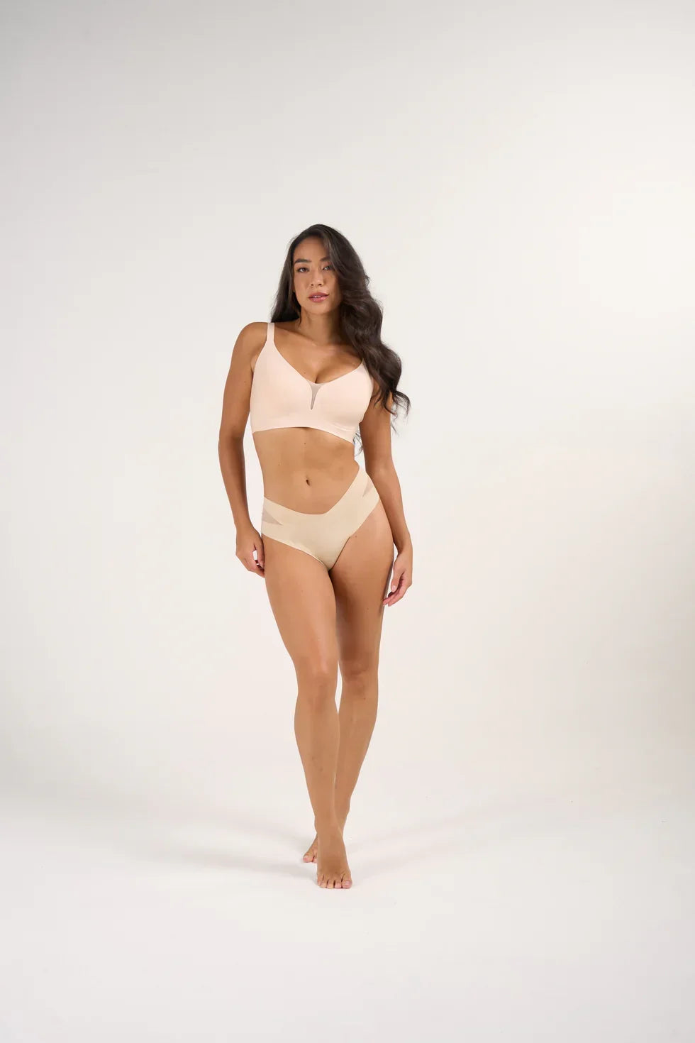 Support &amp; Lift V-Neck Mesh Bra