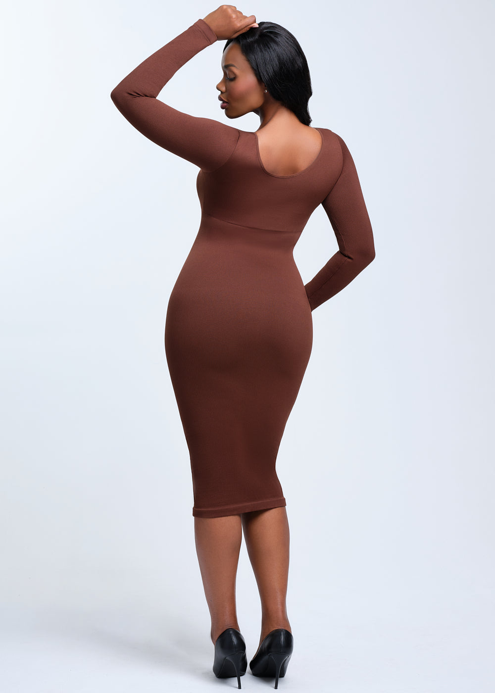 SnatchedKnit V-Neck Long Sleeve Sami Maxi Dress