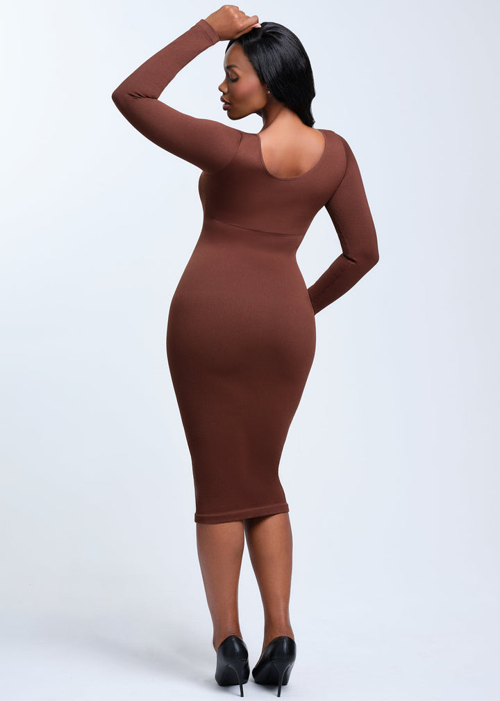 SnatchedKnit V-Neck Long Sleeve Sami Maxi Dress