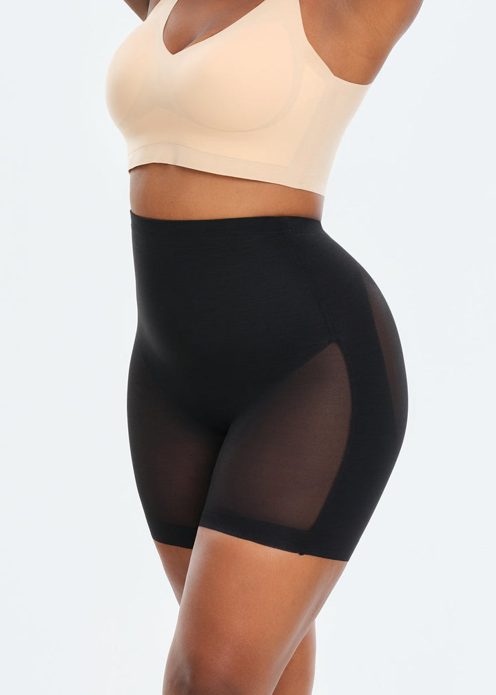 PowerMesh Low Back Mid-Waist Shorts