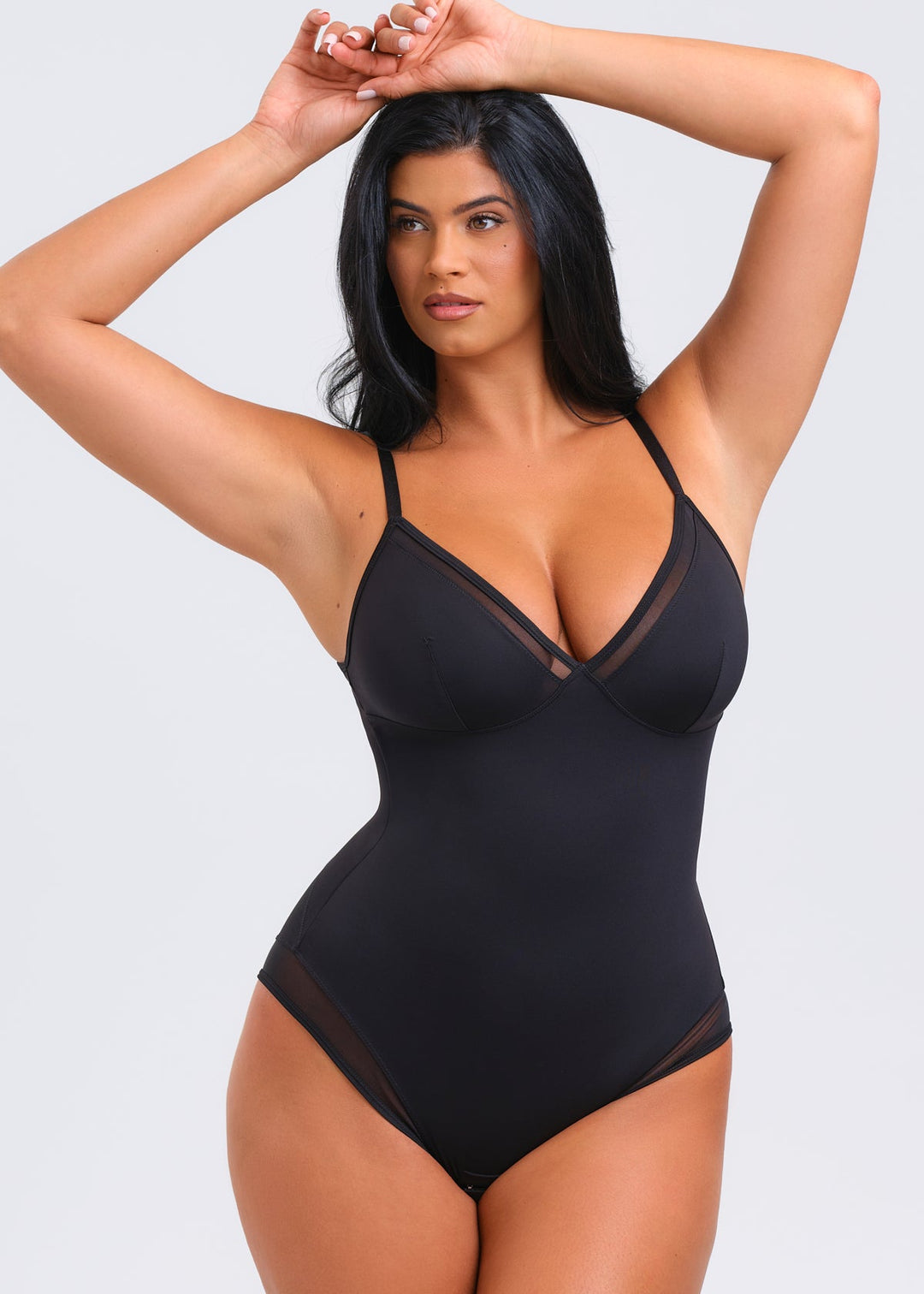 SculptingBodysuit V-Neck Mesh Brief