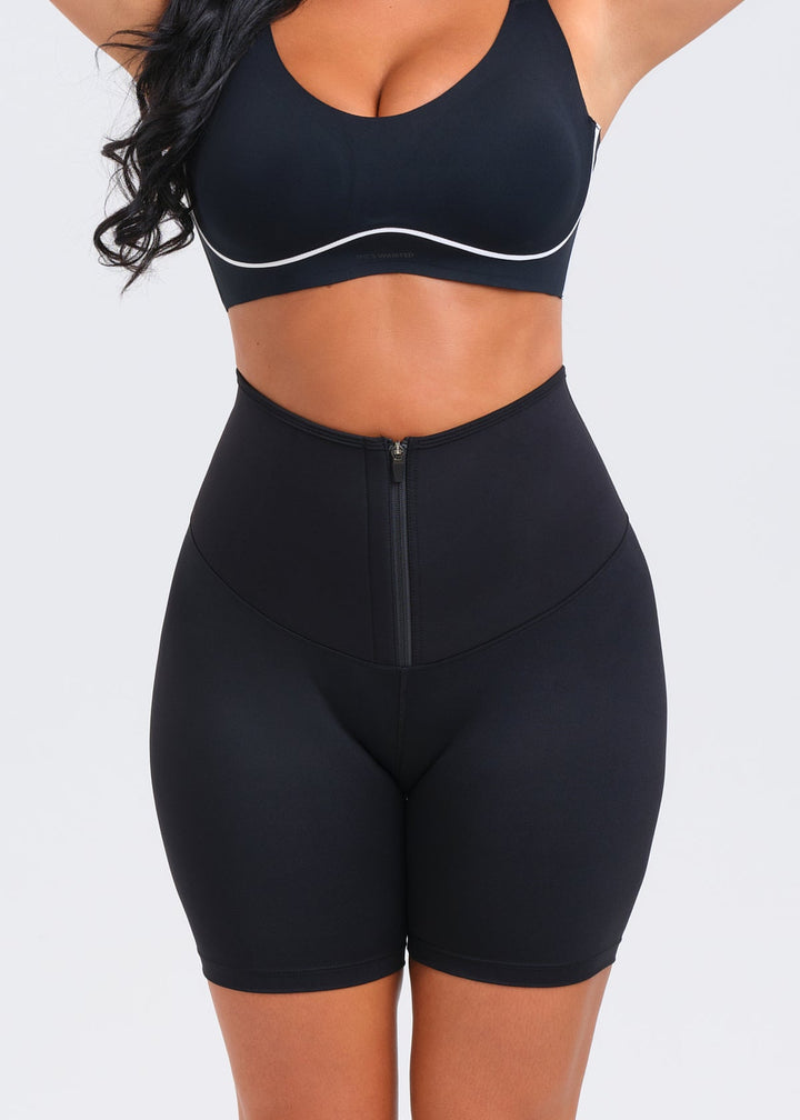 SaunaSculpt Zip Workout Shorts