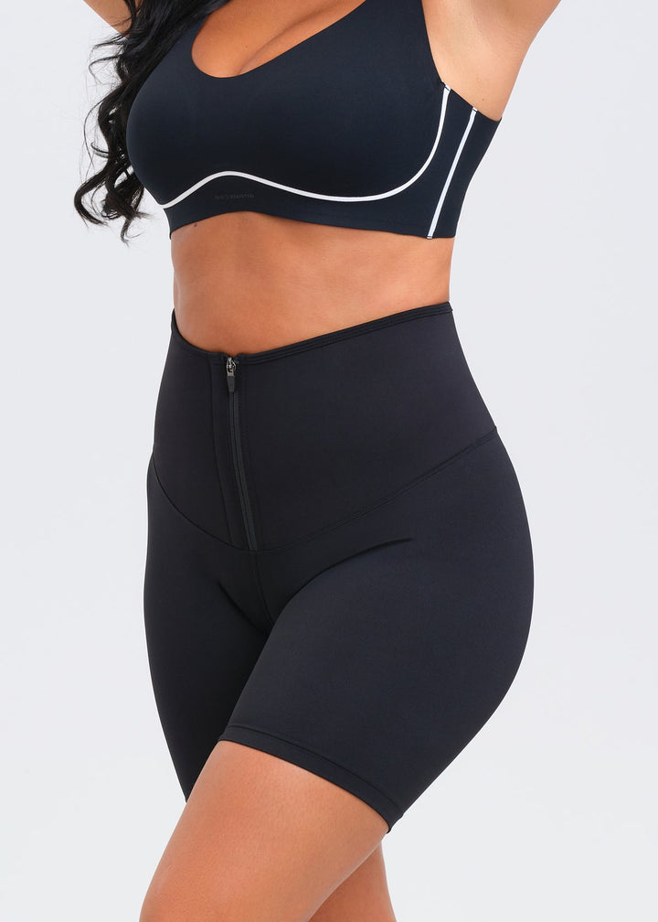 SaunaSculpt Zip Workout Shorts