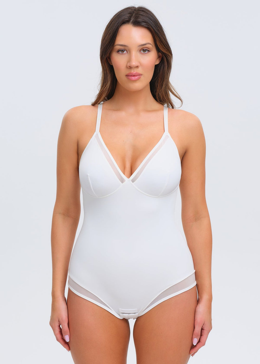SculptingBodysuit V-Neck Mesh Brief