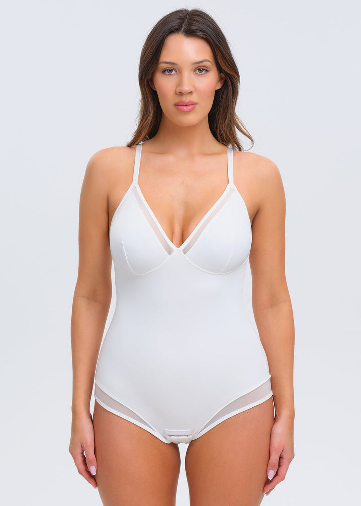 SculptingBodysuit V-Neck Mesh Brief