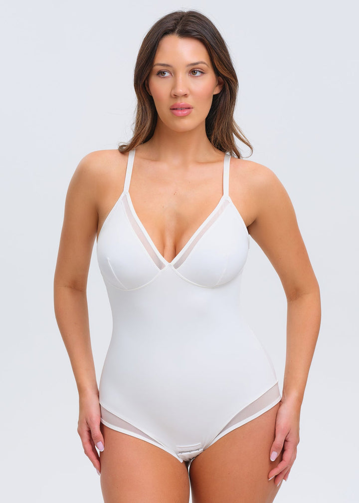 SculptingBodysuit V-Neck Mesh Brief