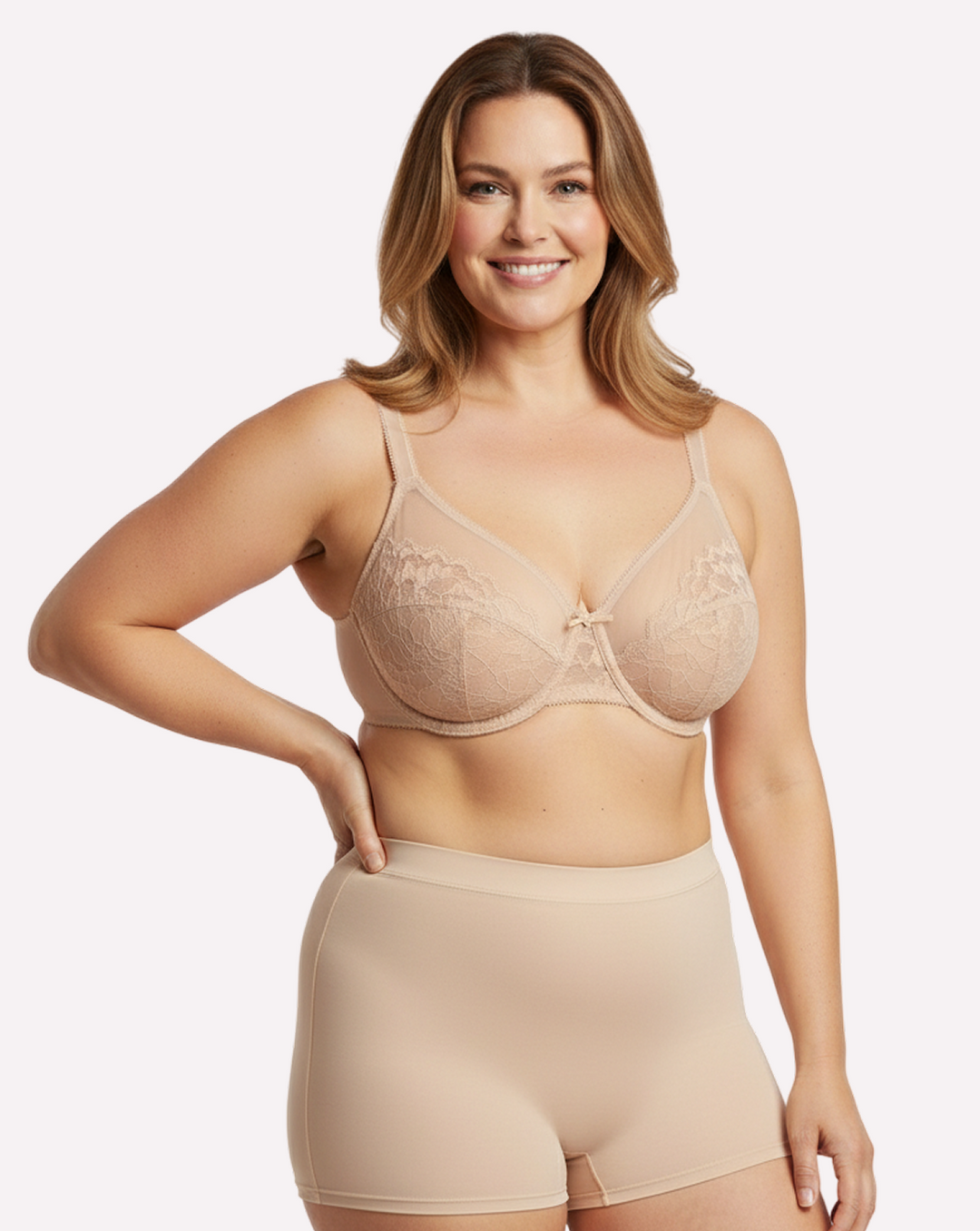 Breast Minimizer Bra - Nude and Gray