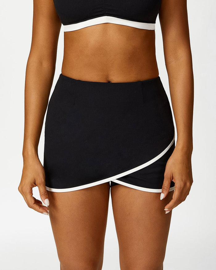 Women's Wrap Tennis Skirt with Contrast Trim