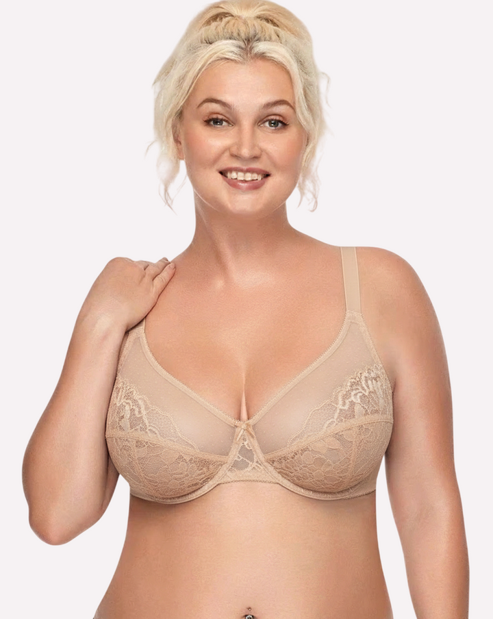 Breast Minimizer Bra - Nude and Gray