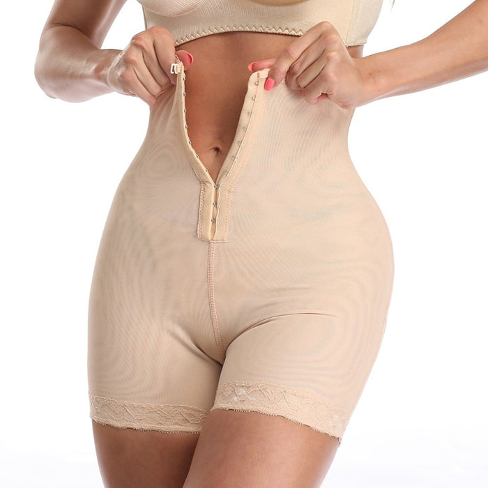 Women's High-Waist Shaping Shorts with Front Hook Closure